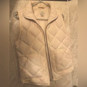 Cream J Crew Puffer Vest